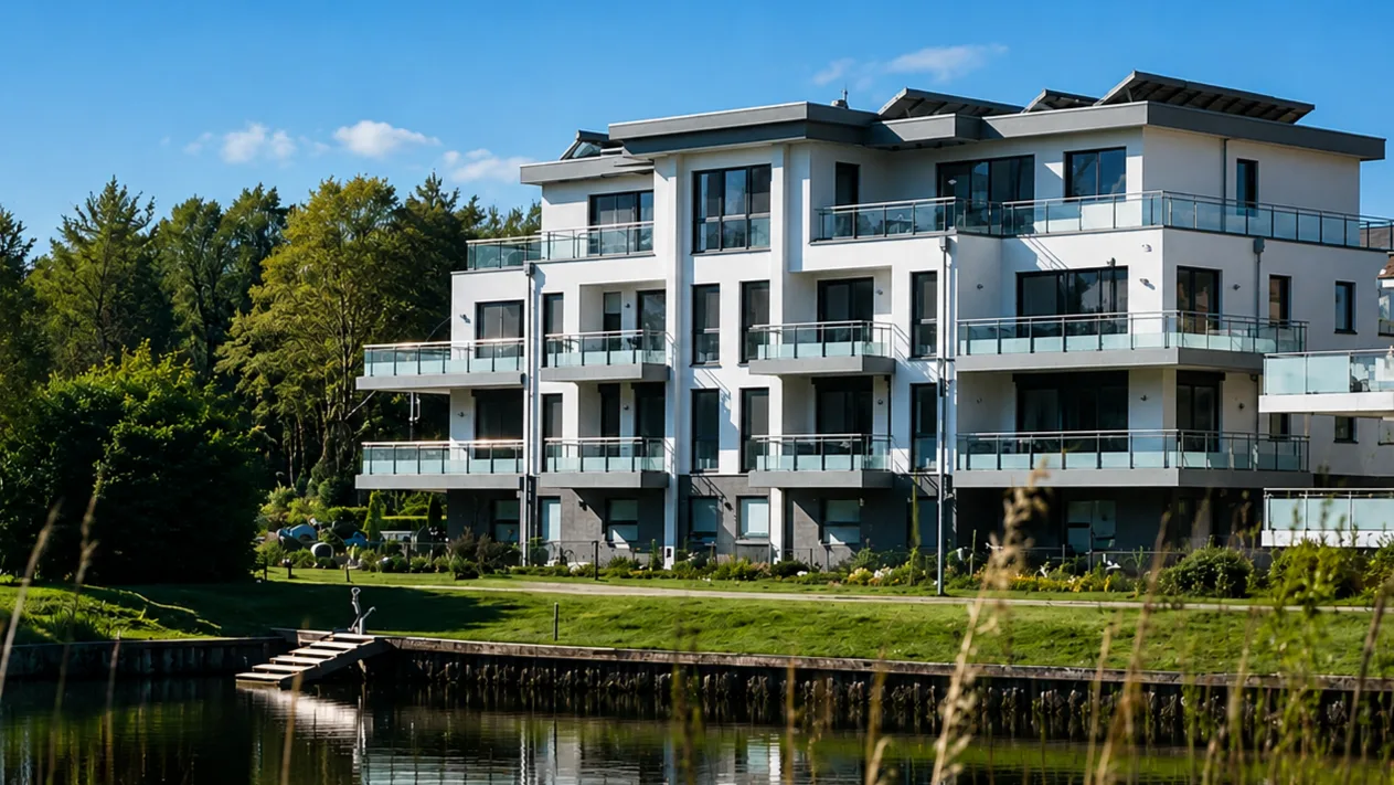 Neue Seelust – Ferienhaus mit Balkonen am See in Bad Bederkesa